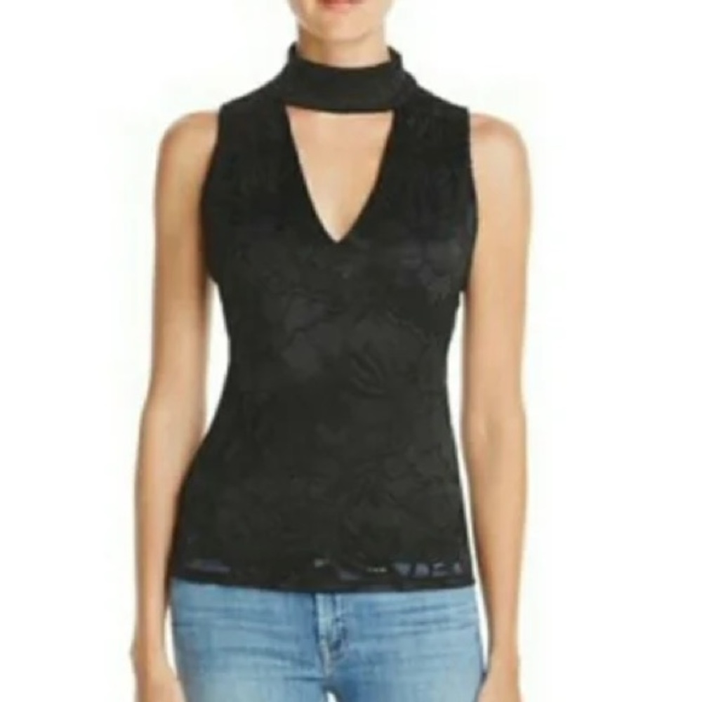 Guess Black Agnes Sleeveless Halter Neckline Tank Top XL “NEW”